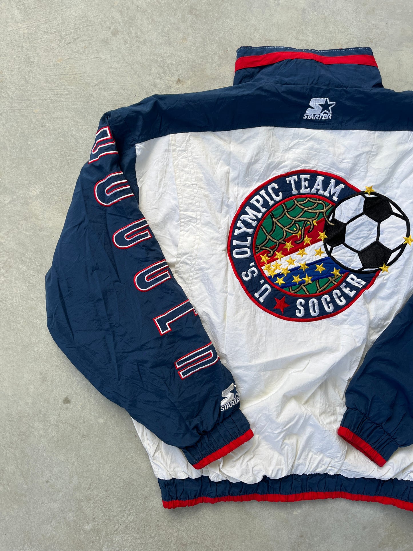 1990S - ORIGINAL STARTER U.S.A SOCCER OLYMPICS TRACK JACKET - XL