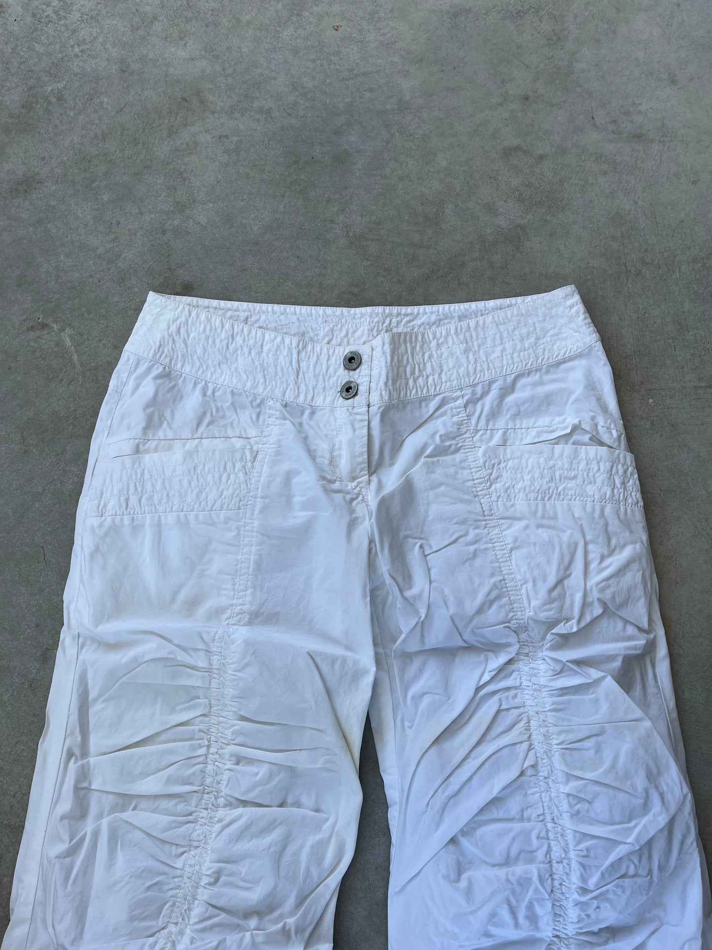 2000S - WHITE CARGO WIDE LEG /FLARED PANTS - 38