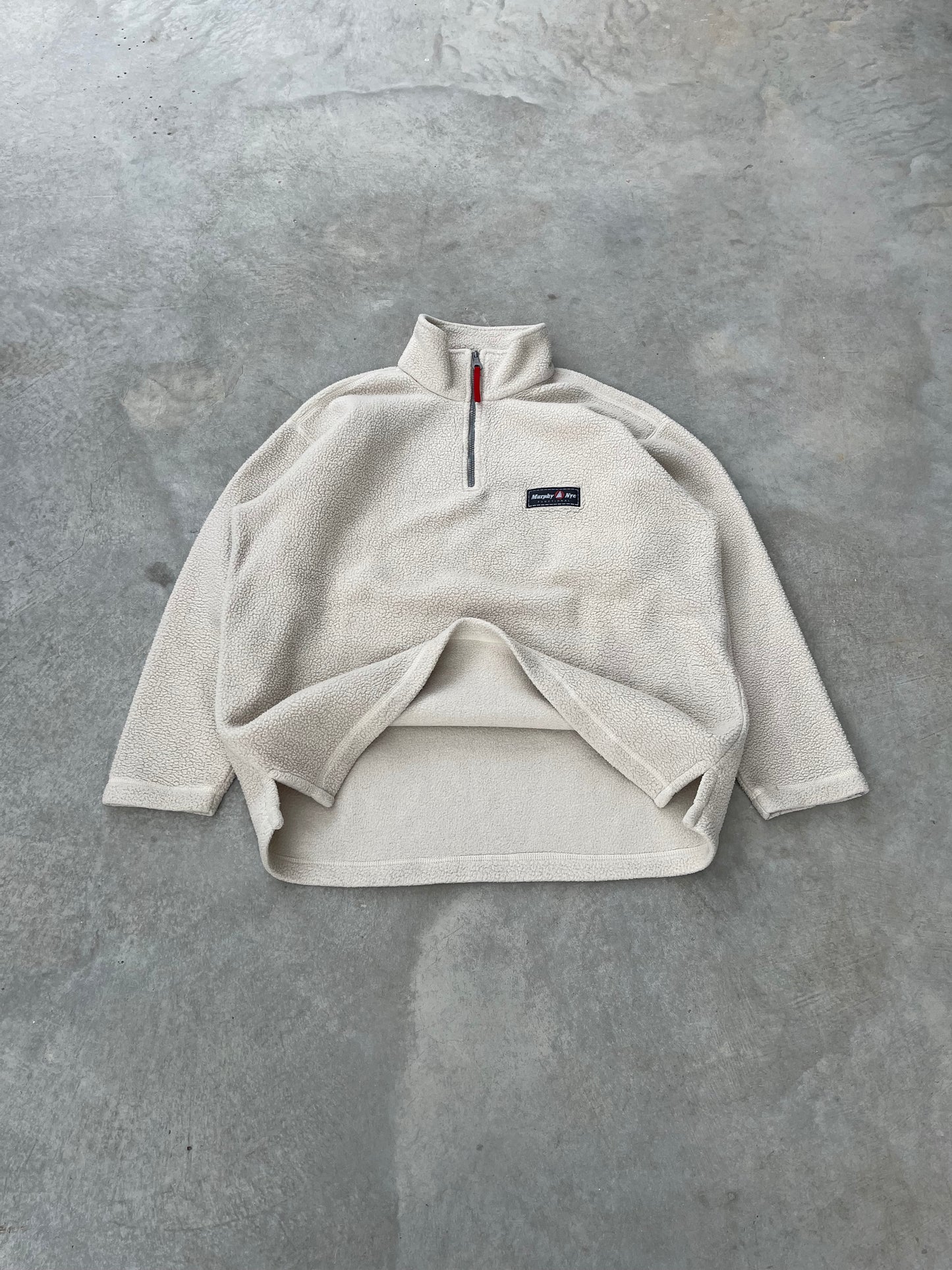 2000S - CREAM QUARTER ZIP FLEECE - L