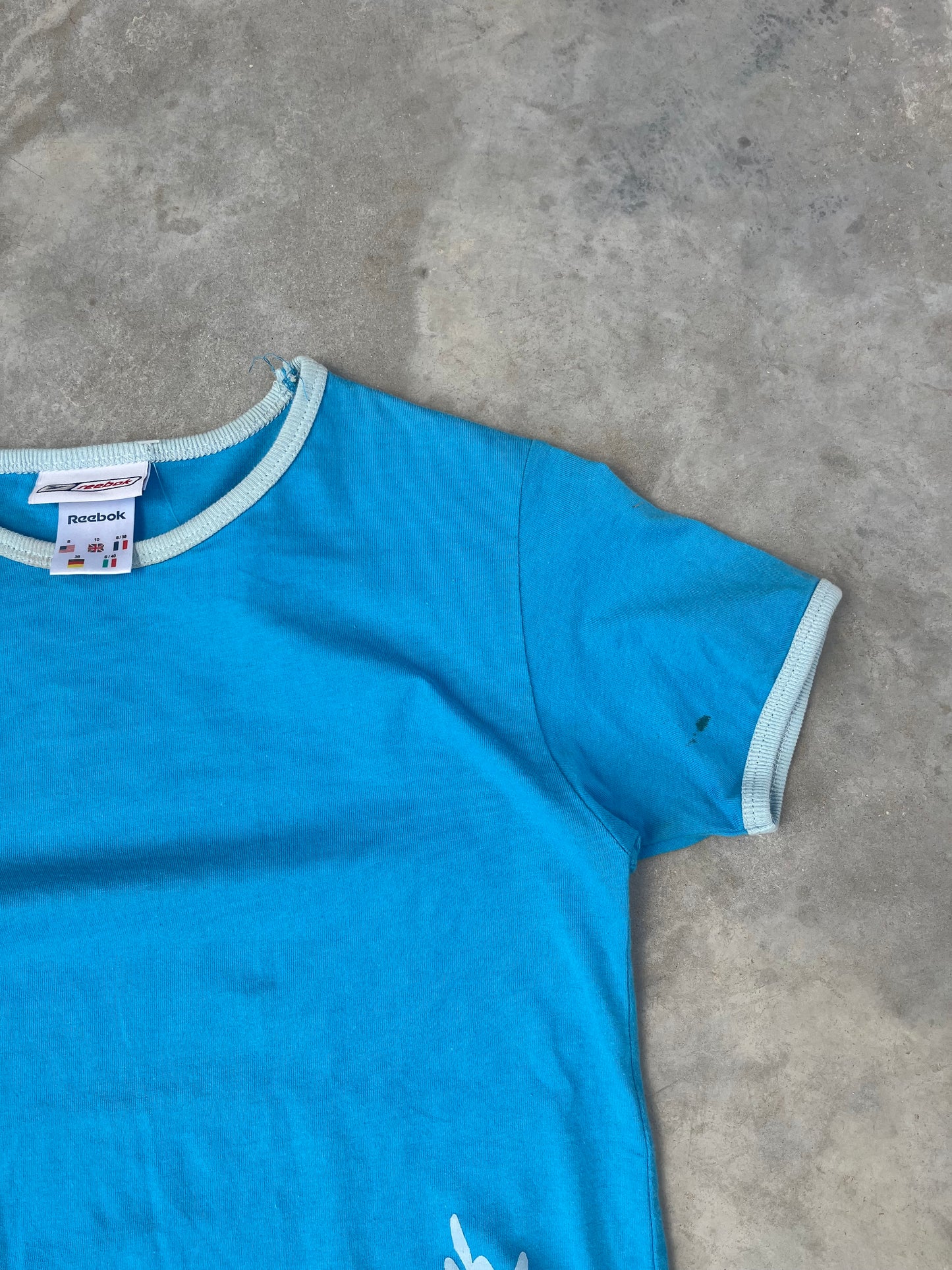 2000S - REEBOK LIGHT BLUE BABY TEE - XS