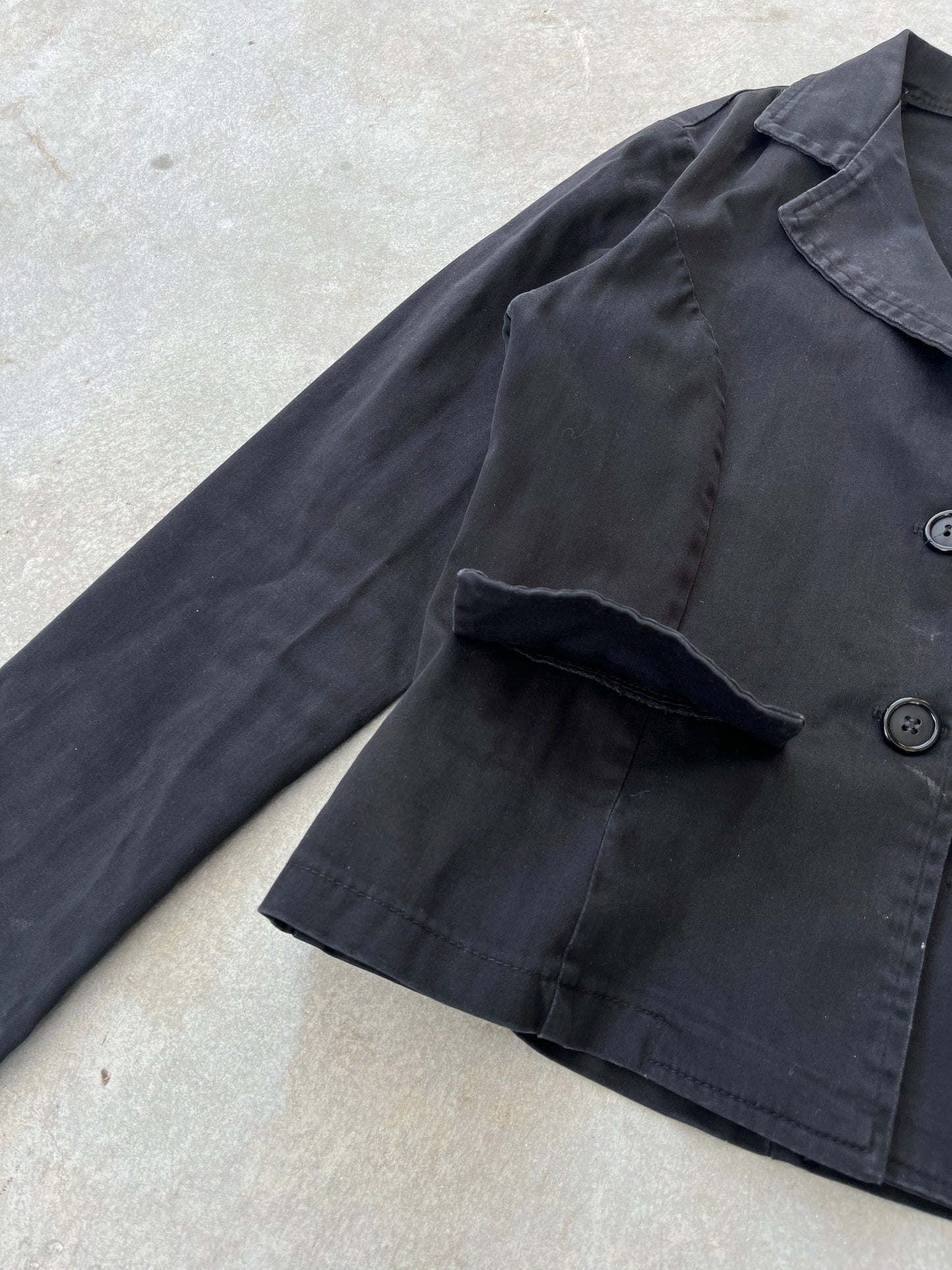 1990S - BLACK BUTTONED TAILORED SHIRT - S