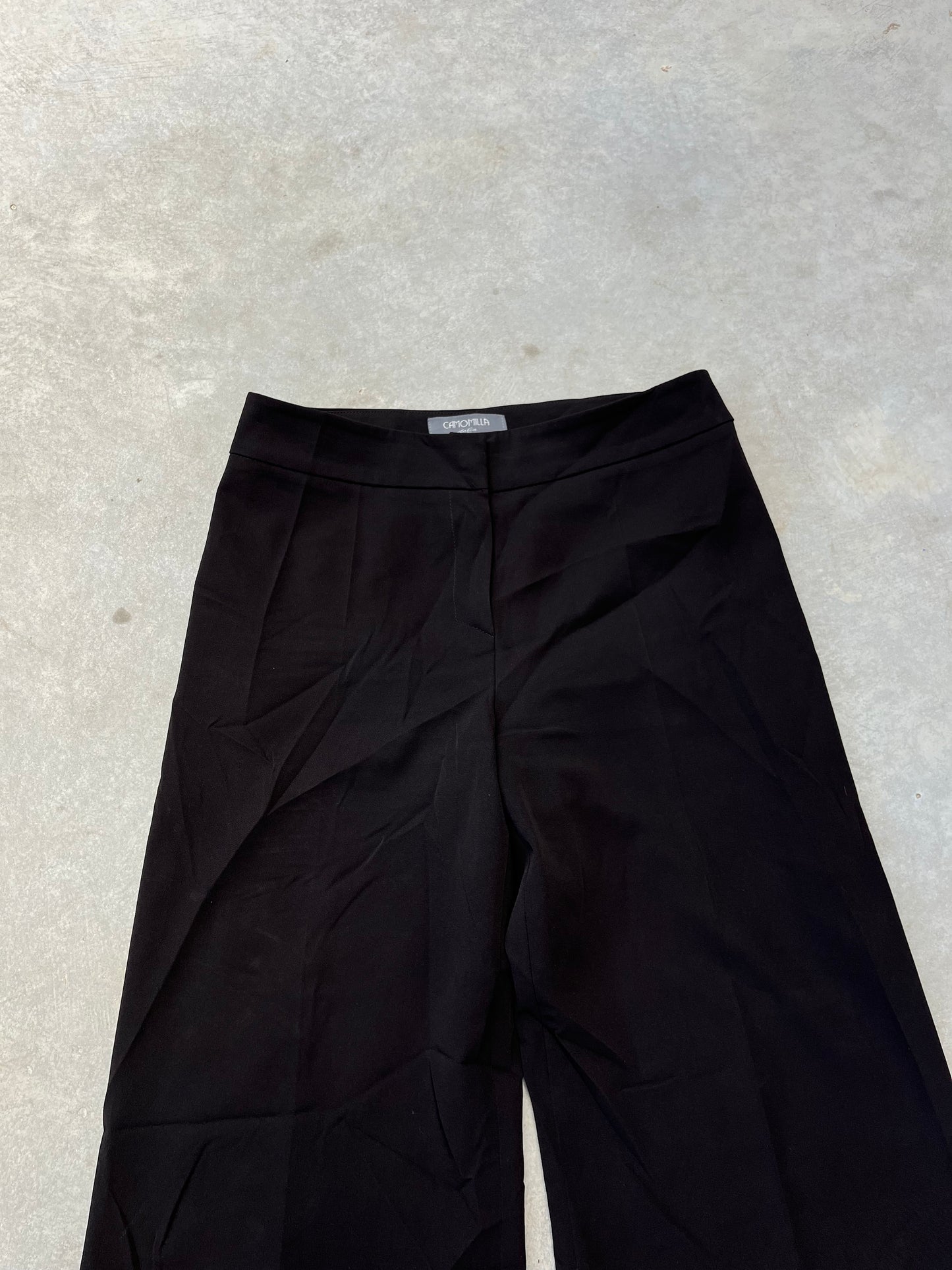 1990S - FLARED TAILORED BLACK PANTS - 34