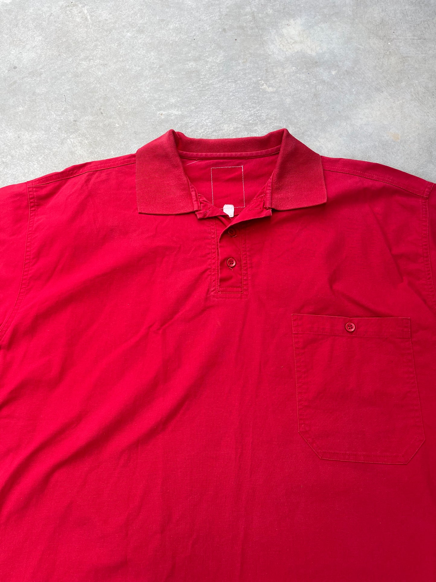 1990S - RED POLO SWEDISH PRINTED TSHIRT - XL