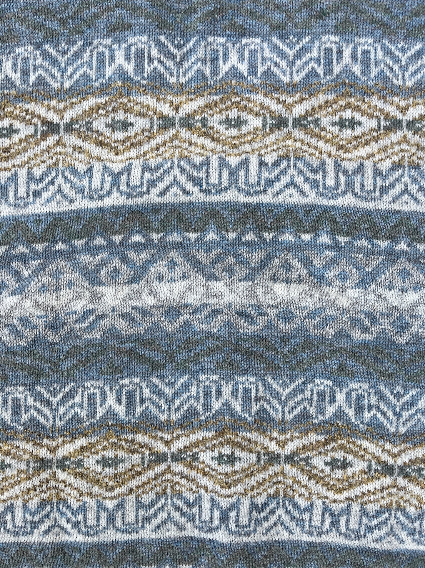 1970S - PATTERNED KNIT CARDIGAN - L