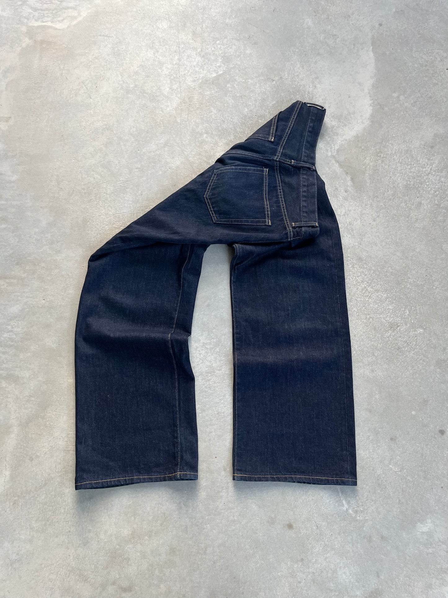 1990S - DARK WASH WIDE LEG DENIM JEANS - 36