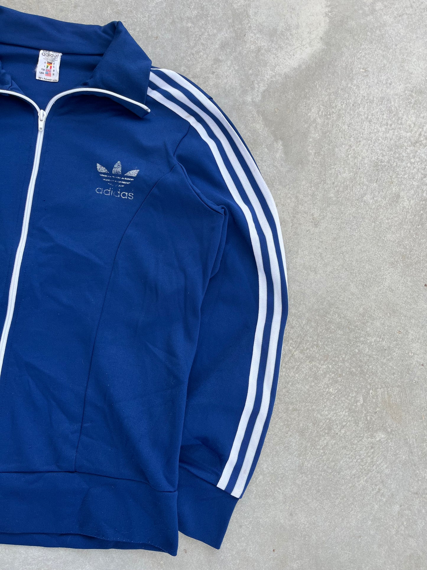 1980S - ADIDAS BLUE SPORT JACKET - M