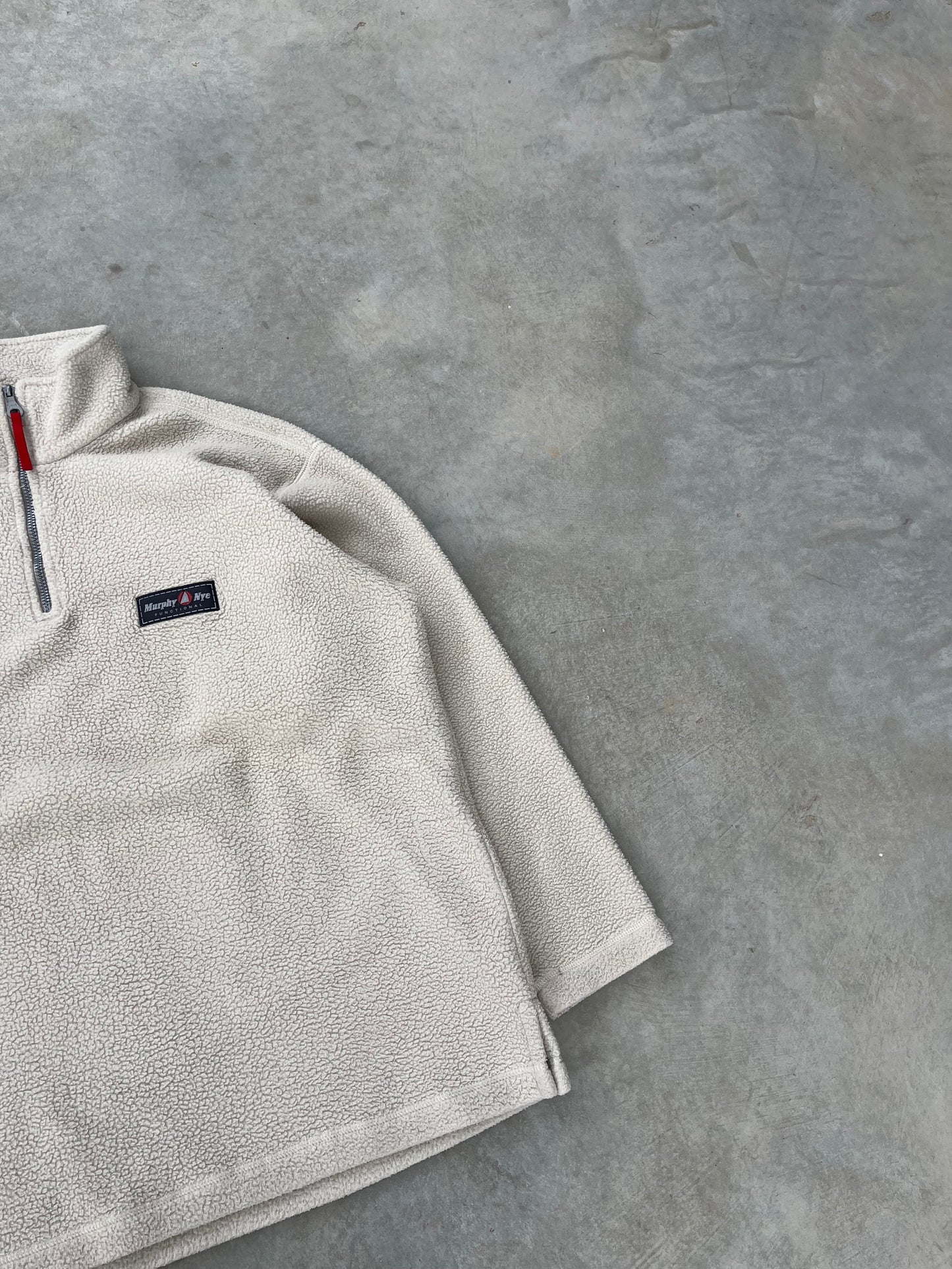 2000S - CREAM QUARTER ZIP FLEECE - L