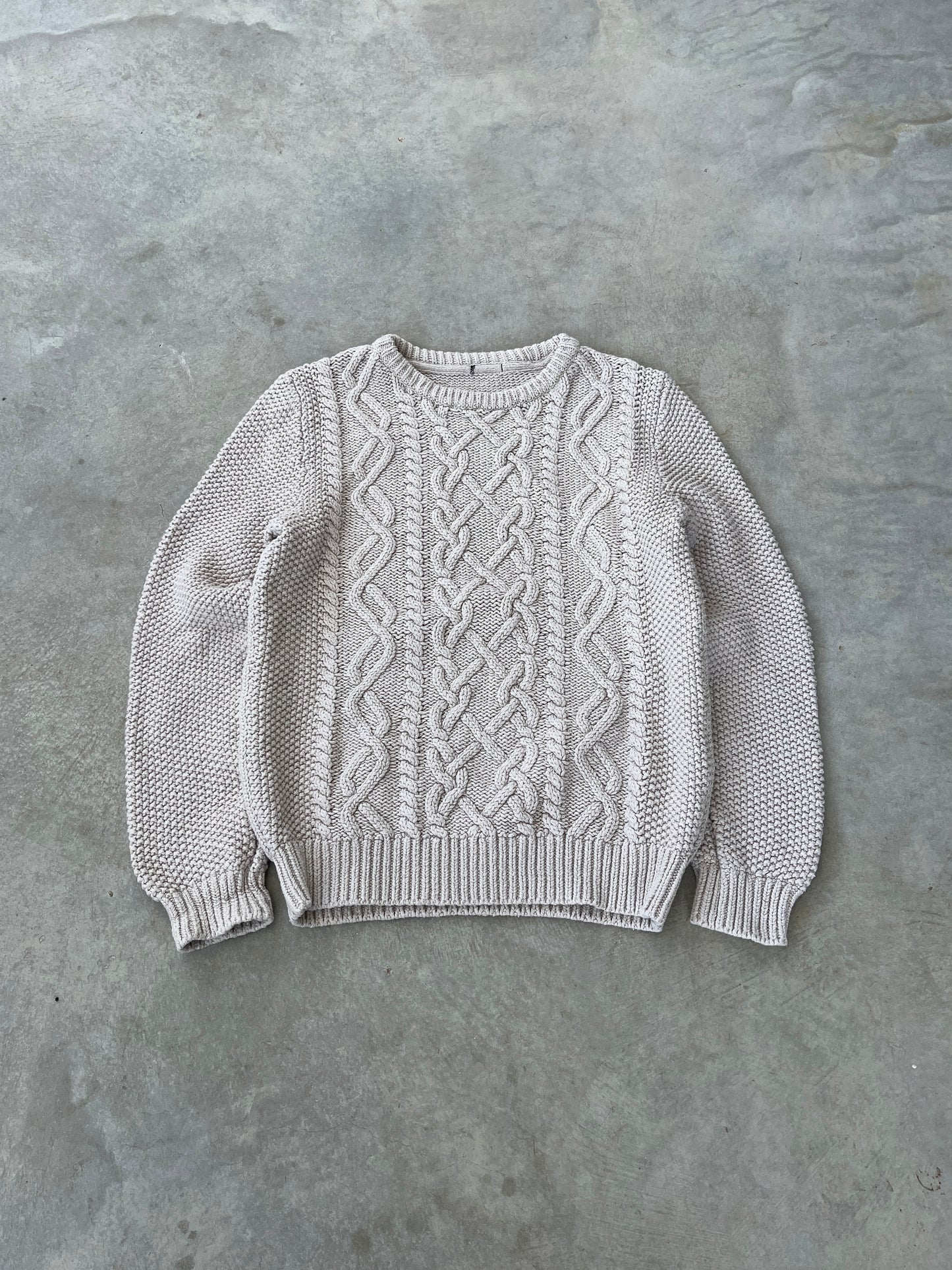 1990S - OFF WHITE KNITTED SWEATER - M