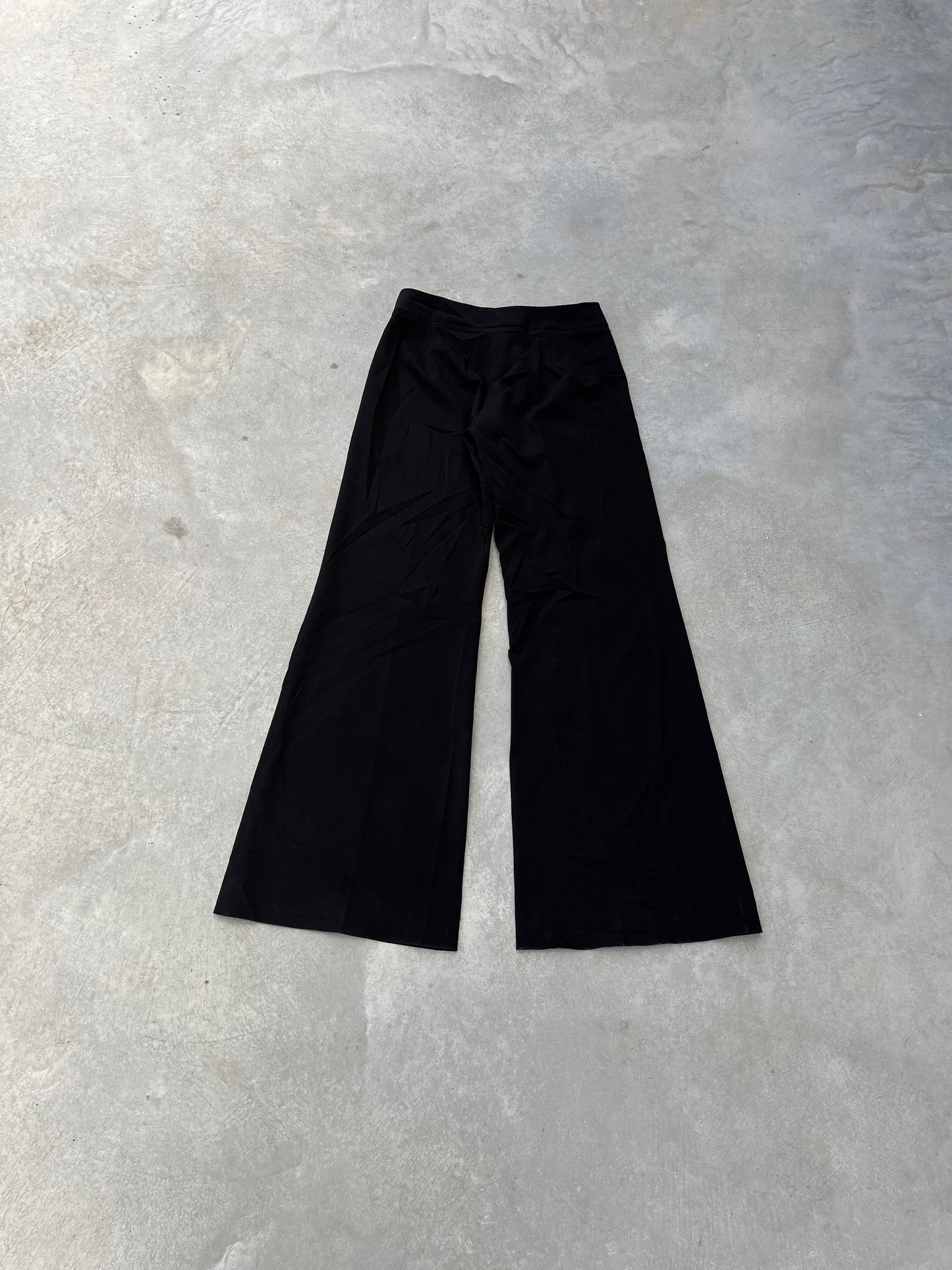 1990S - FLARED TAILORED BLACK PANTS - 34