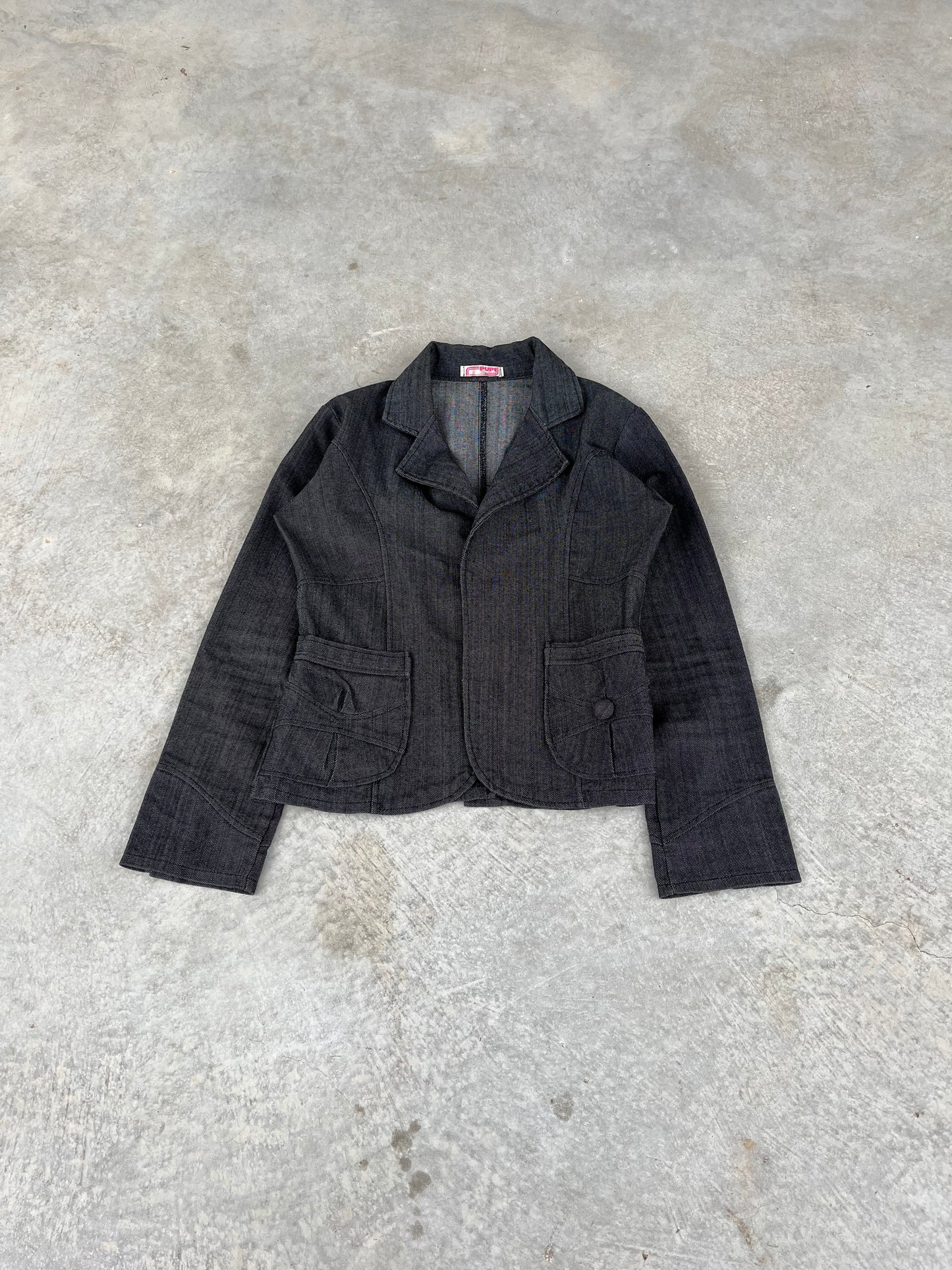 1990S - GRAY TAILORED JACKET - S