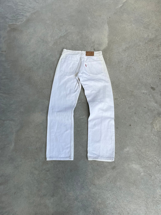 2000S - WHITE STRAIGHT LEG 501 LEVIS JEANS - 34-6
