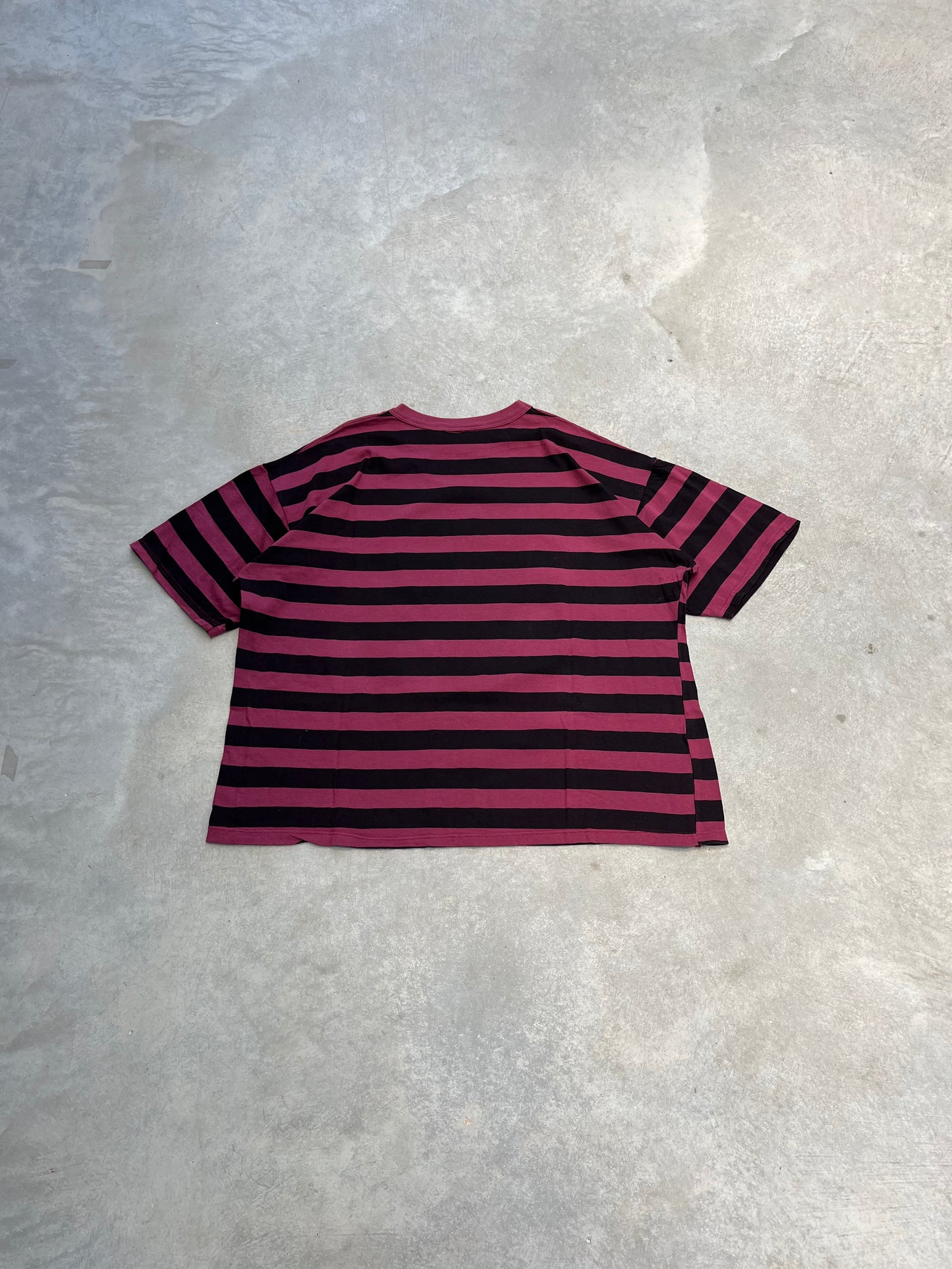 1980S - STRIPED & PRINTED BOXY  TSHIRT - L