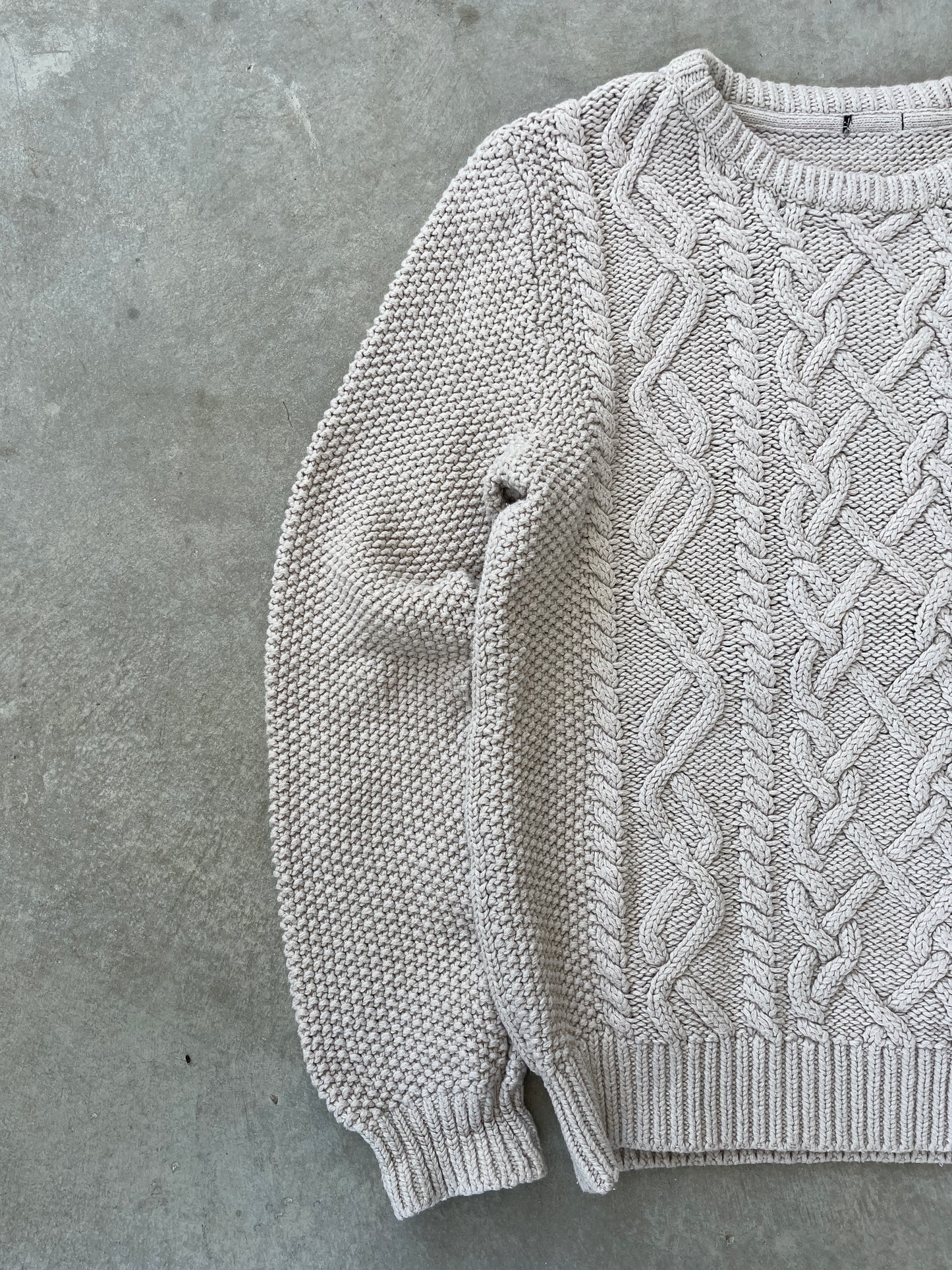 1990S - OFF WHITE KNITTED SWEATER - M