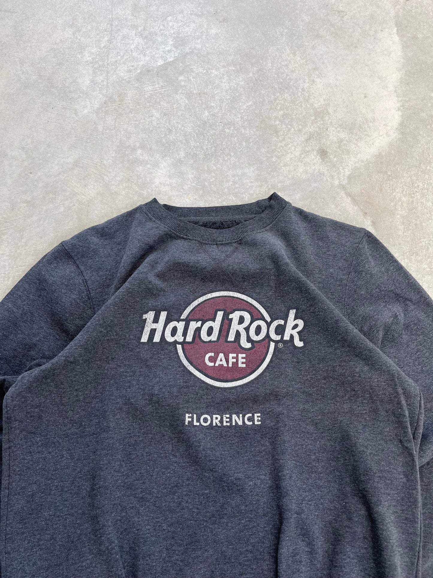 2000S - HARD ROCK CAFE “FLORENECE” DARK GRAY CREWNECK - M