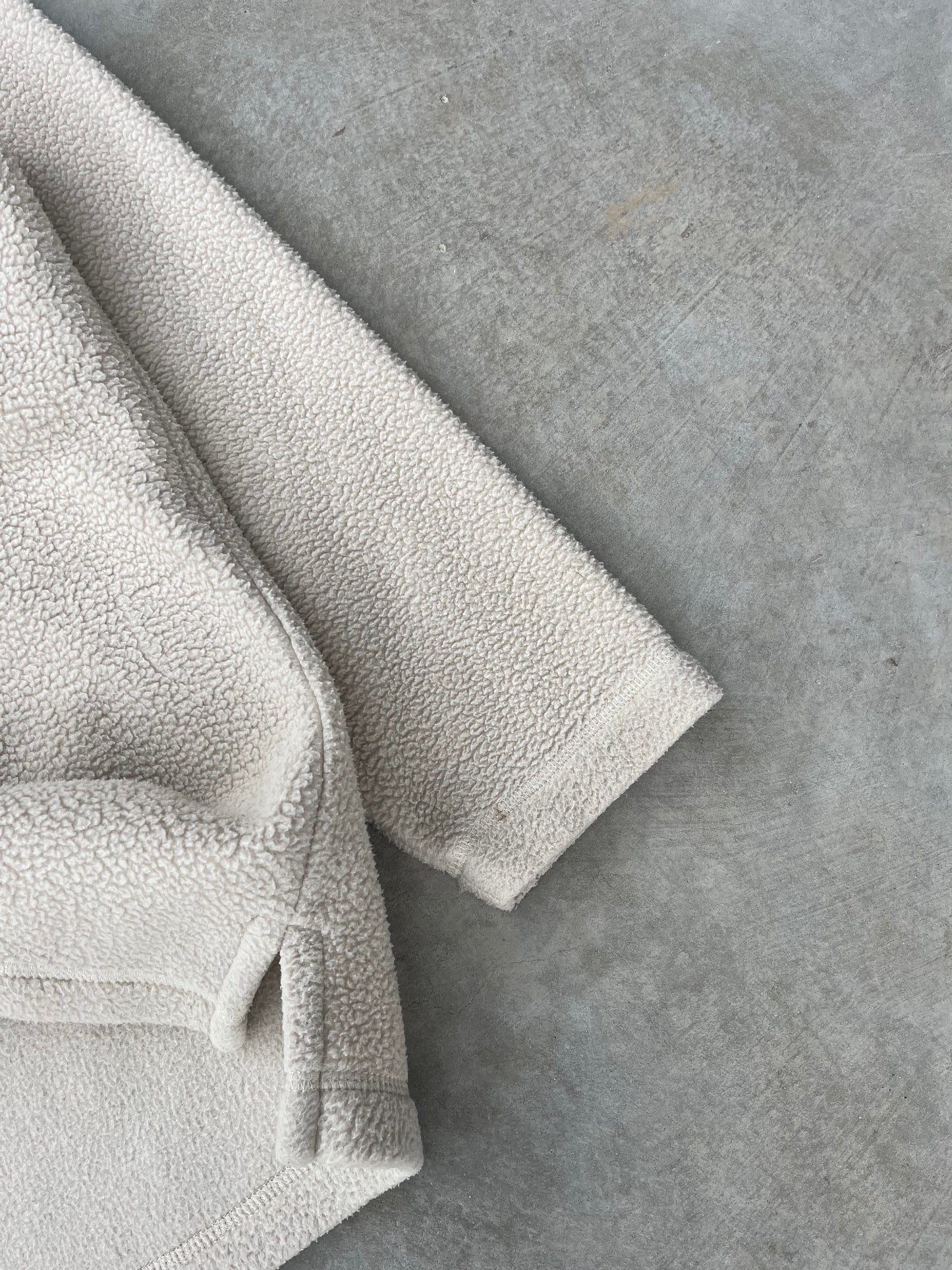 2000S - CREAM QUARTER ZIP FLEECE - L