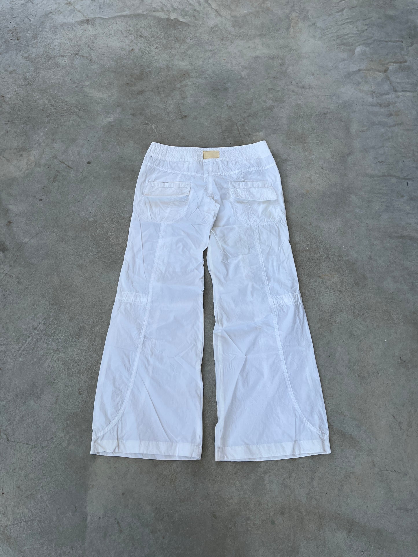 2000S - WHITE CARGO WIDE LEG /FLARED PANTS - 38