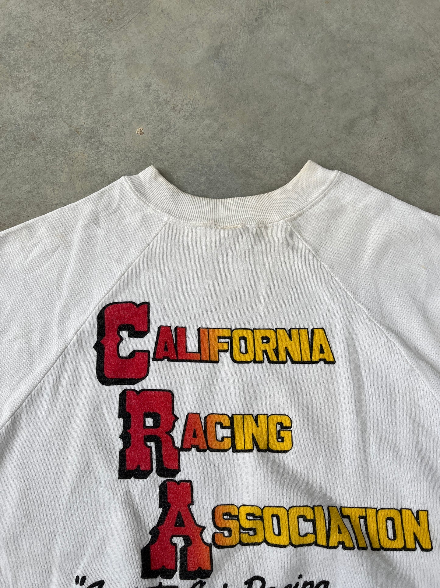 1980S - WHITE CALIFORNIA RACING SWEATSHIRT- L