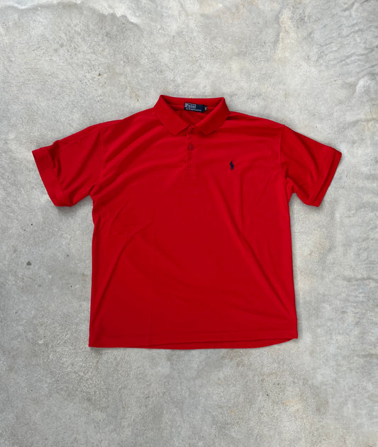 1990S - RED POLO RALPH LAUREN SHIRT - XXL