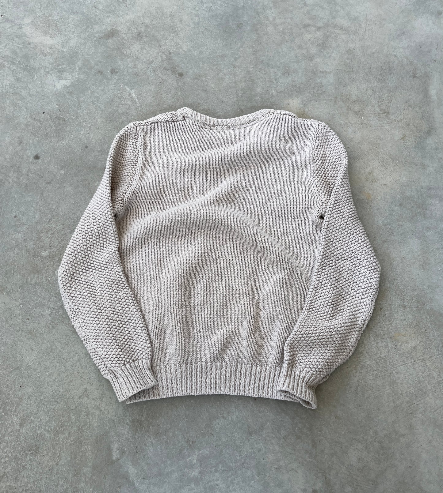 1990S - OFF WHITE KNITTED SWEATER - M