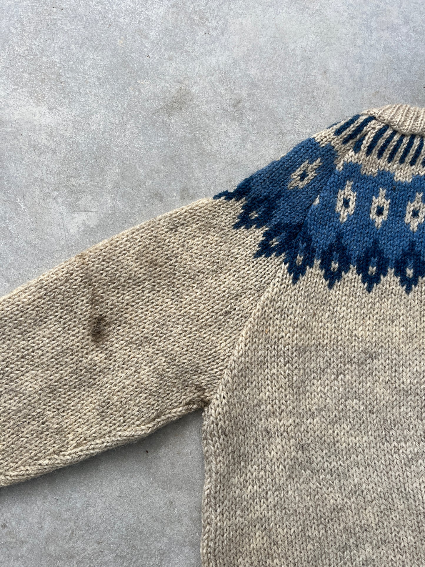 1990S - PATTERNED KNIT CARDIGAN - L