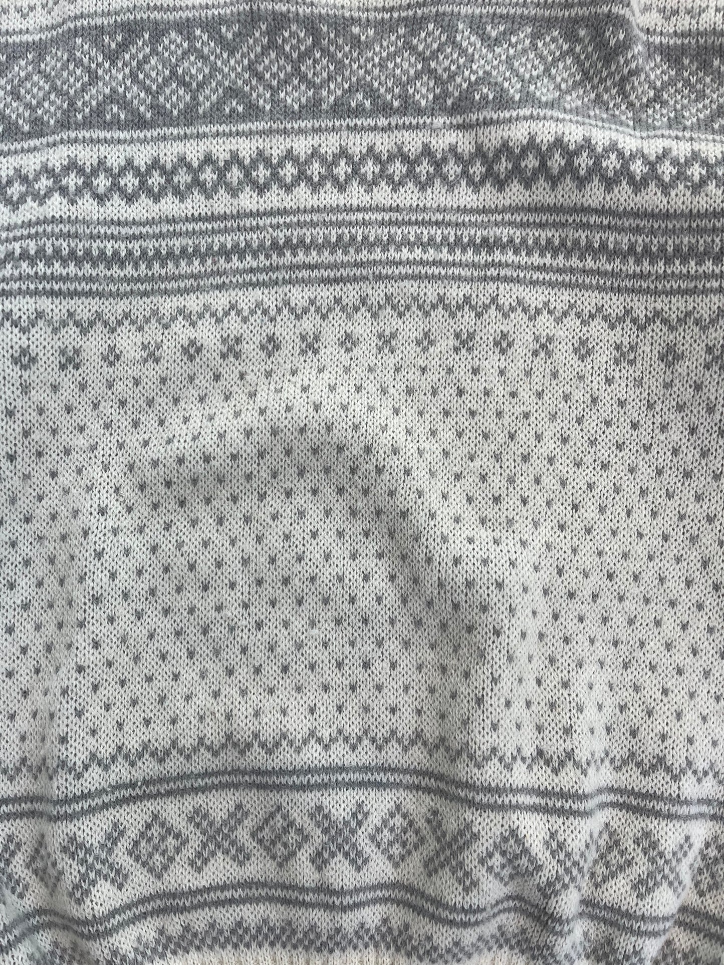 1990S - GRAY & CREAM PATTERNED SWEATER - M