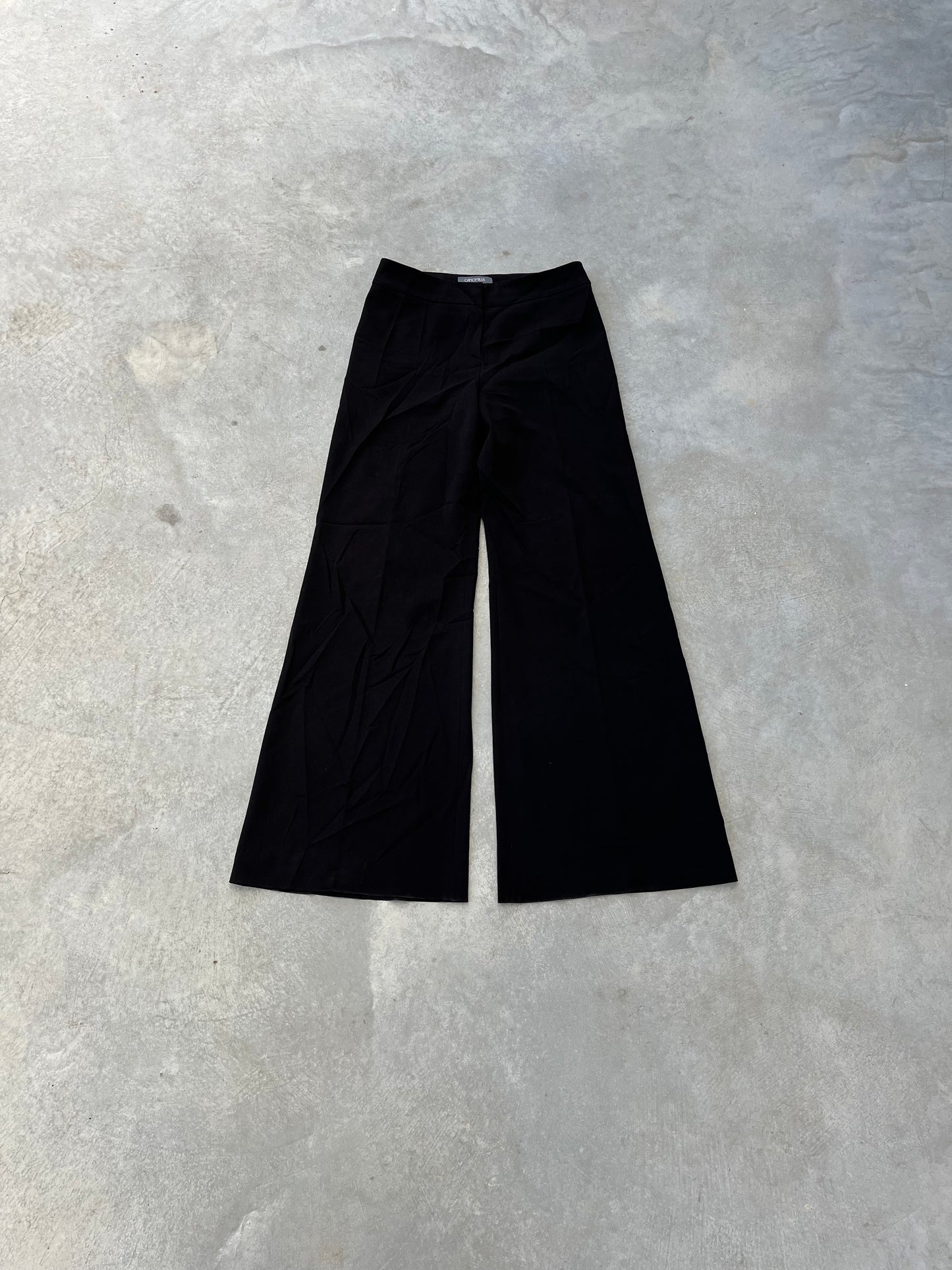 1990S - FLARED TAILORED BLACK PANTS - 34