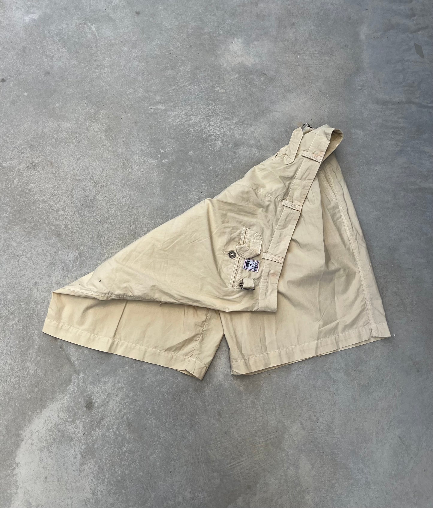 1980S - BEIGE PLEATED SAILOR SHORTS - 44