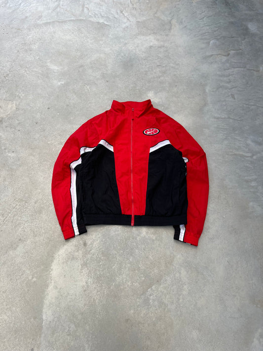 2000S - RED WHITE & BLACK NIKE TRACK JACKET - M