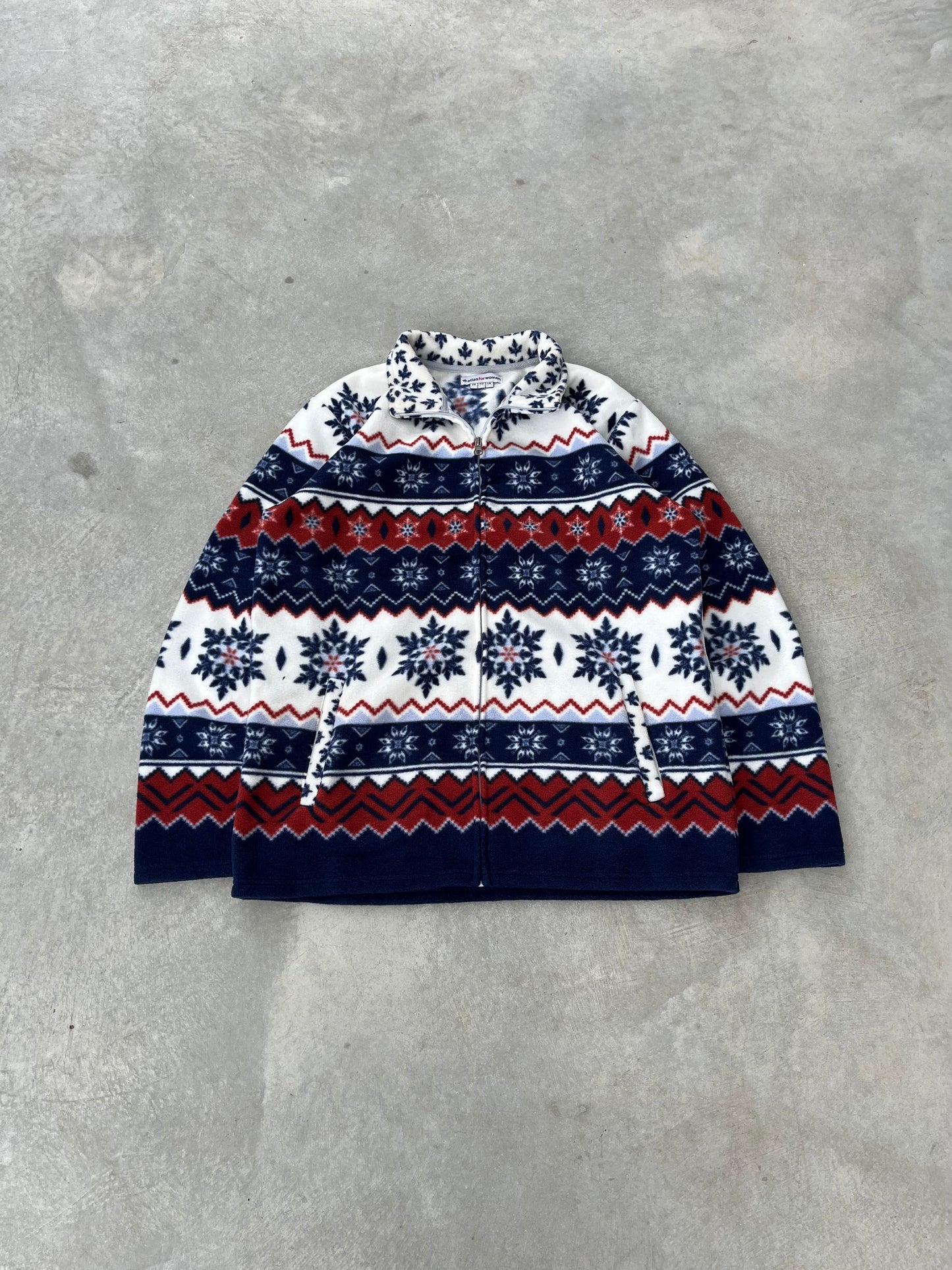 1990S - SKI/NORDIC PATTERNED FLEECE - M