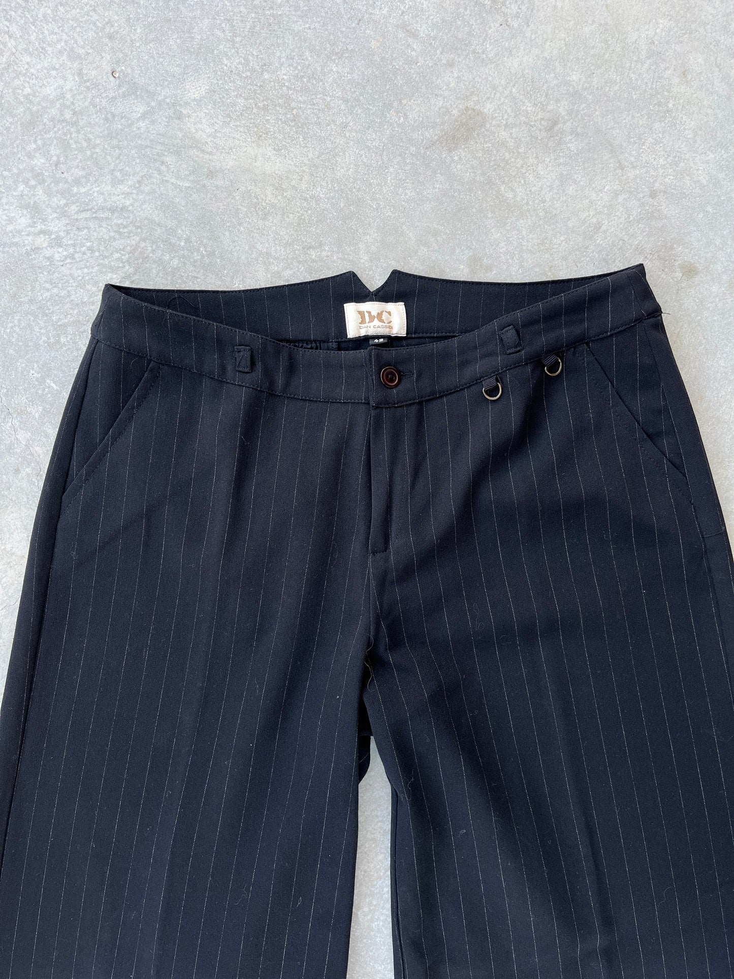 1990S - MANGO BLACK FLARED TAILORED PANTS - 42