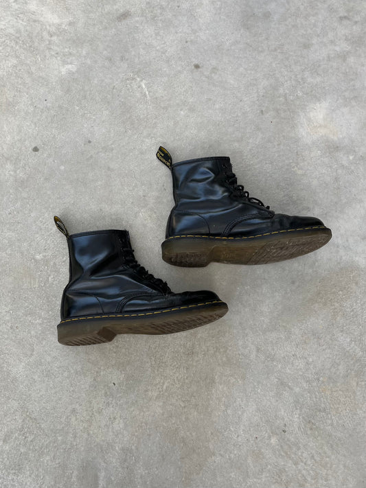 1990S - ORIGINAL BLACK LEATHER 1461 DOC. MARTENS BOOTS - 42