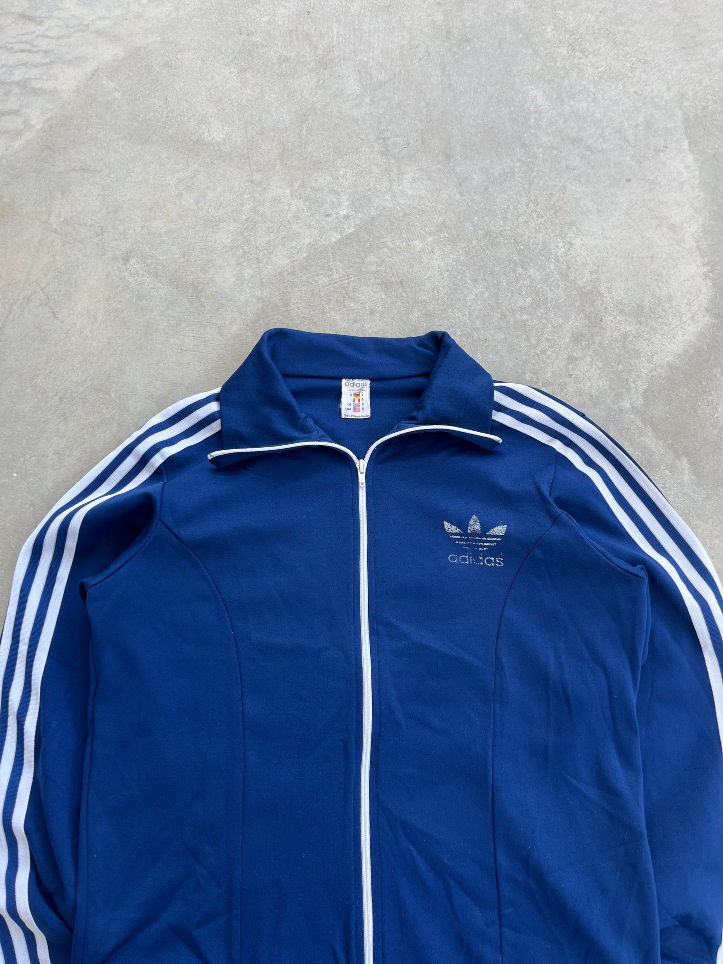 1980S - ADIDAS BLUE SPORT JACKET - M