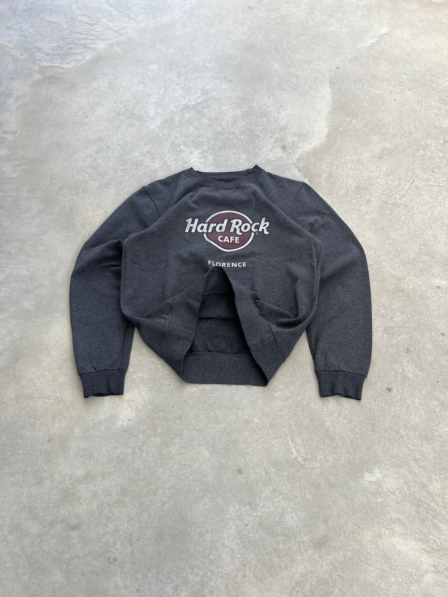 2000S - HARD ROCK CAFE “FLORENECE” DARK GRAY CREWNECK - M