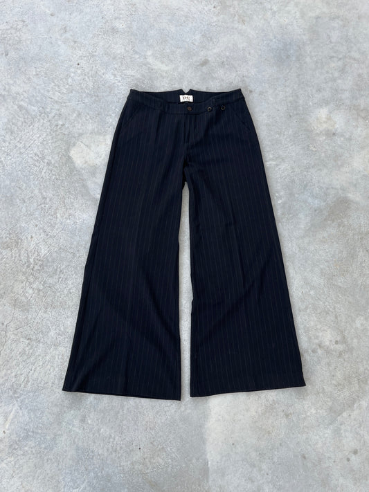 1990S - MANGO BLACK FLARED TAILORED PANTS - 42