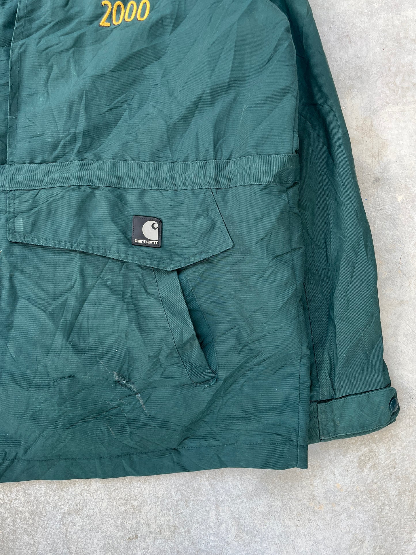 2000S - CARHARTT GREEN WORK COAT - XXL