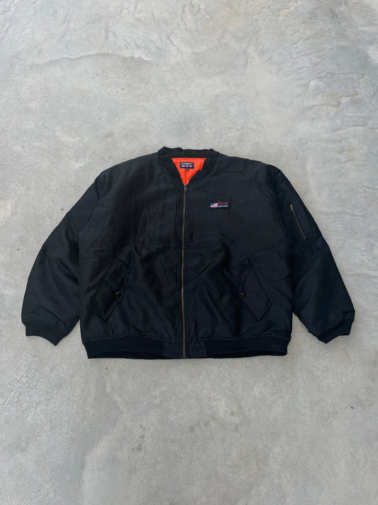 1990S - BLACK WORK PUFFER JACKET - XL