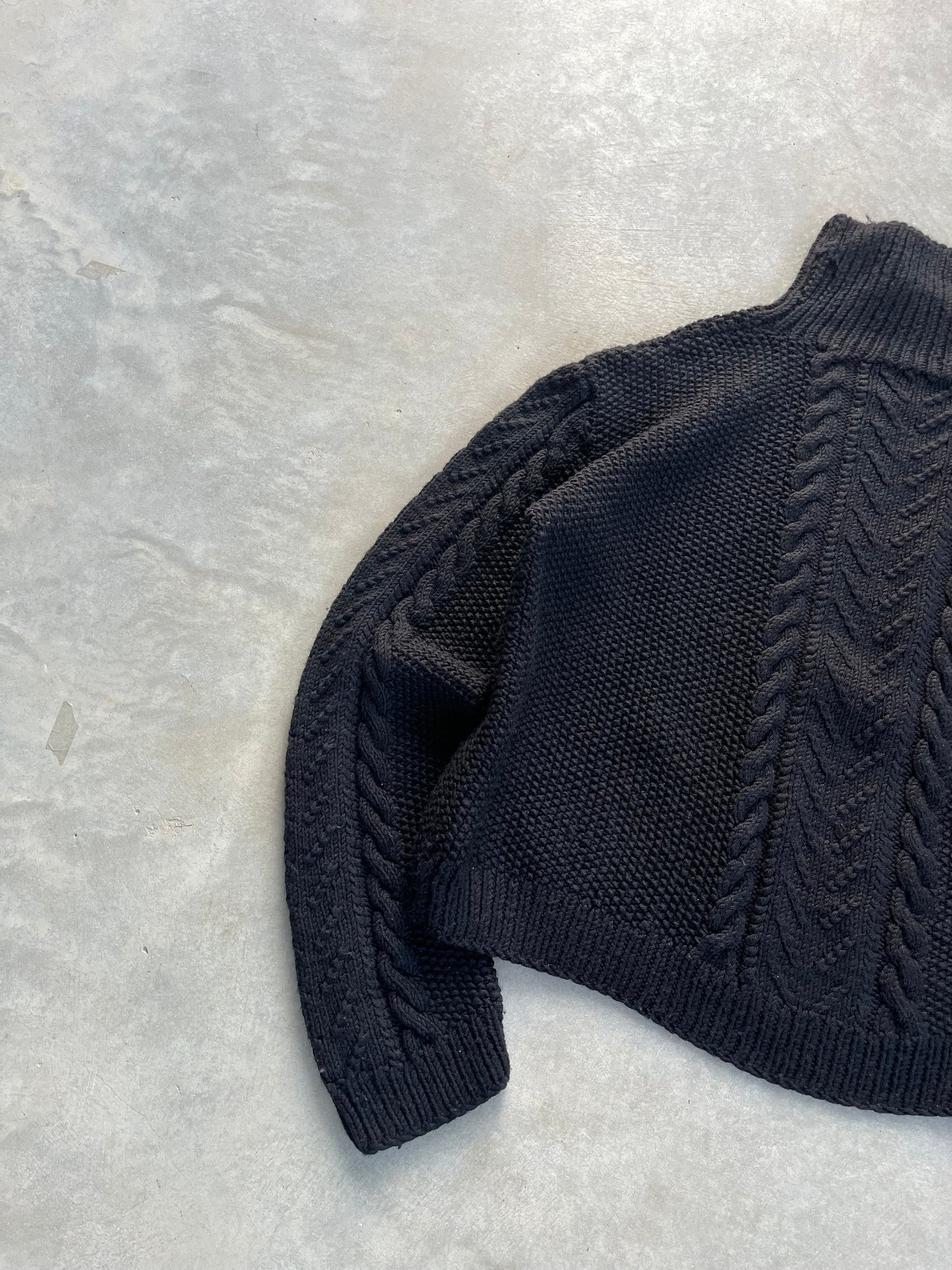 1980 - CHUNKY BOXY ROLLNECK COTTON SWEATER - M
