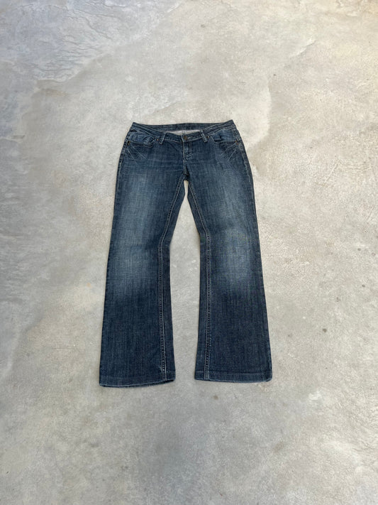 2000S - LOW RISE FADED EMBROIDERED BOOTCUT JEANS - 40
