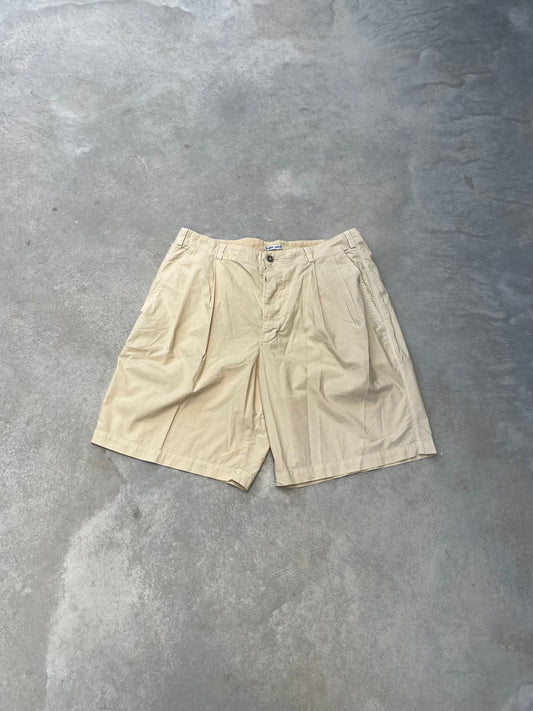 1980S - BEIGE PLEATED SAILOR SHORTS - 44