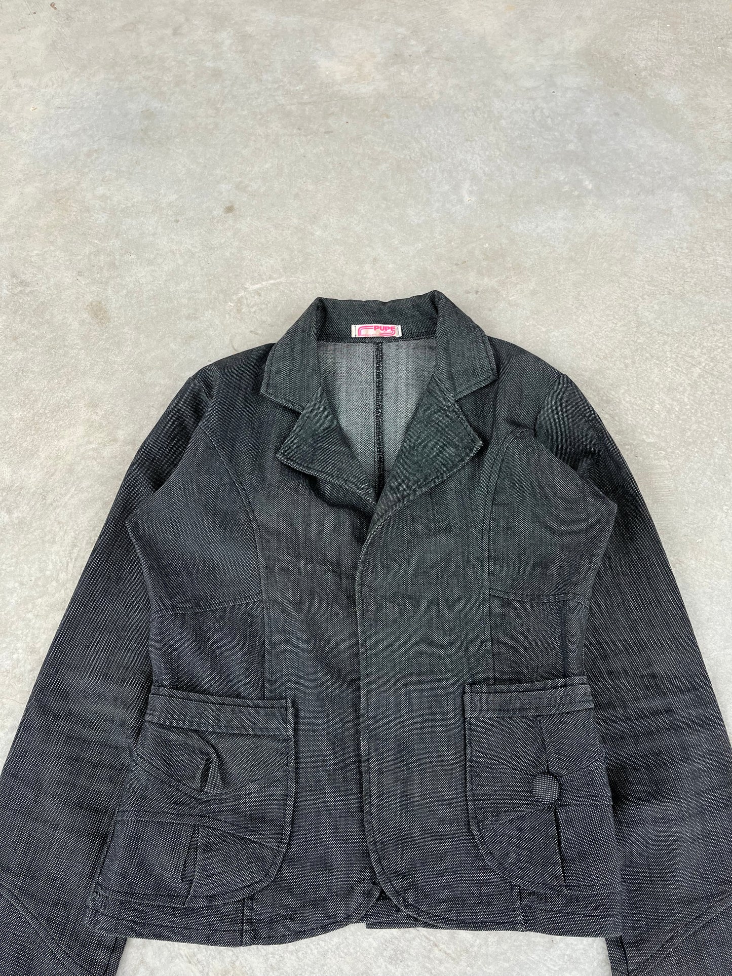 1990S - GRAY TAILORED JACKET - S