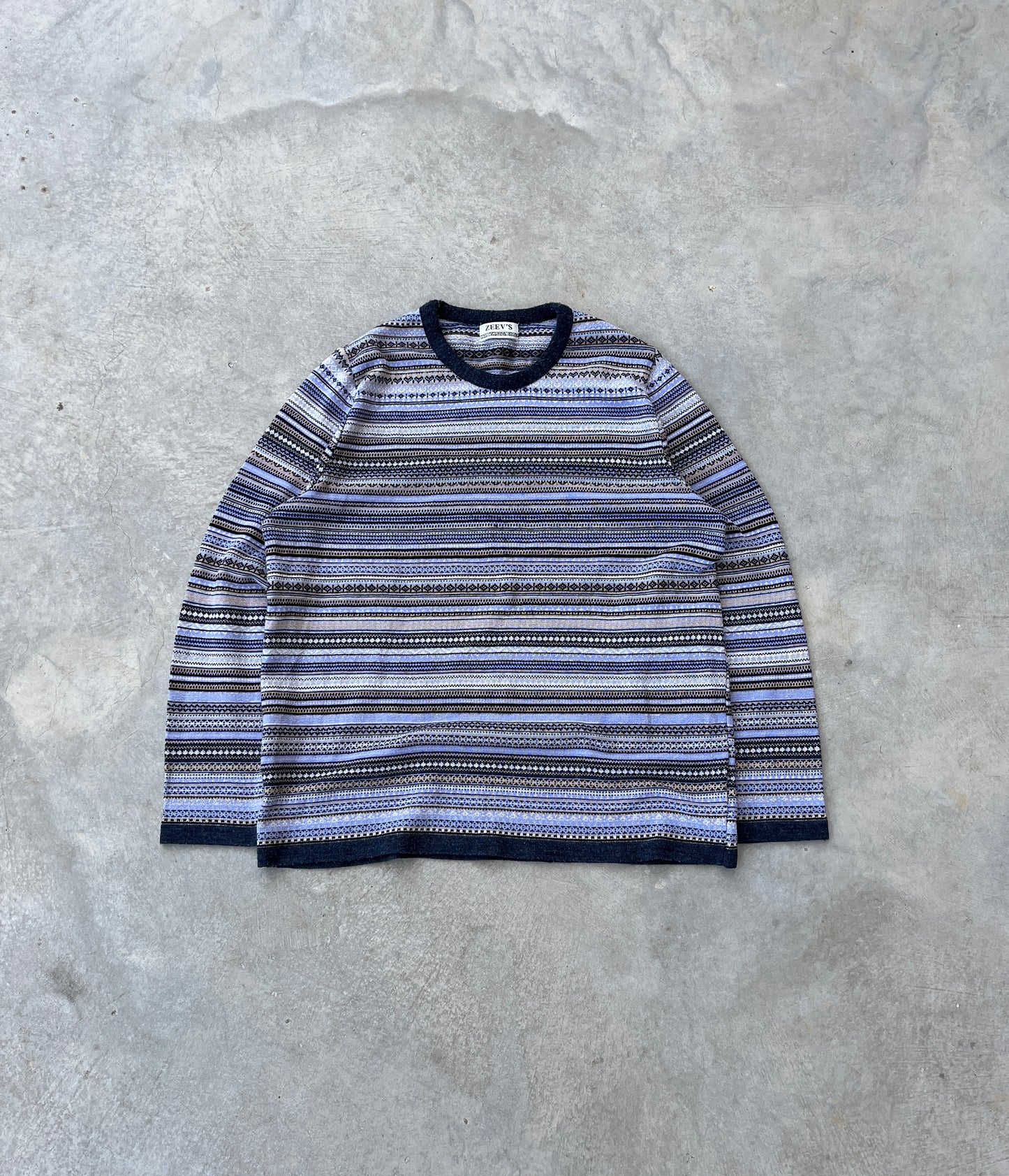 1990S - STRIPED THIN SWEATER - S