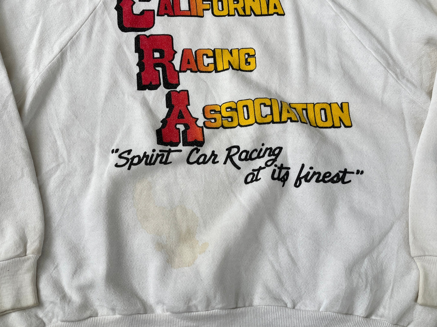 1980S - WHITE CALIFORNIA RACING SWEATSHIRT- L